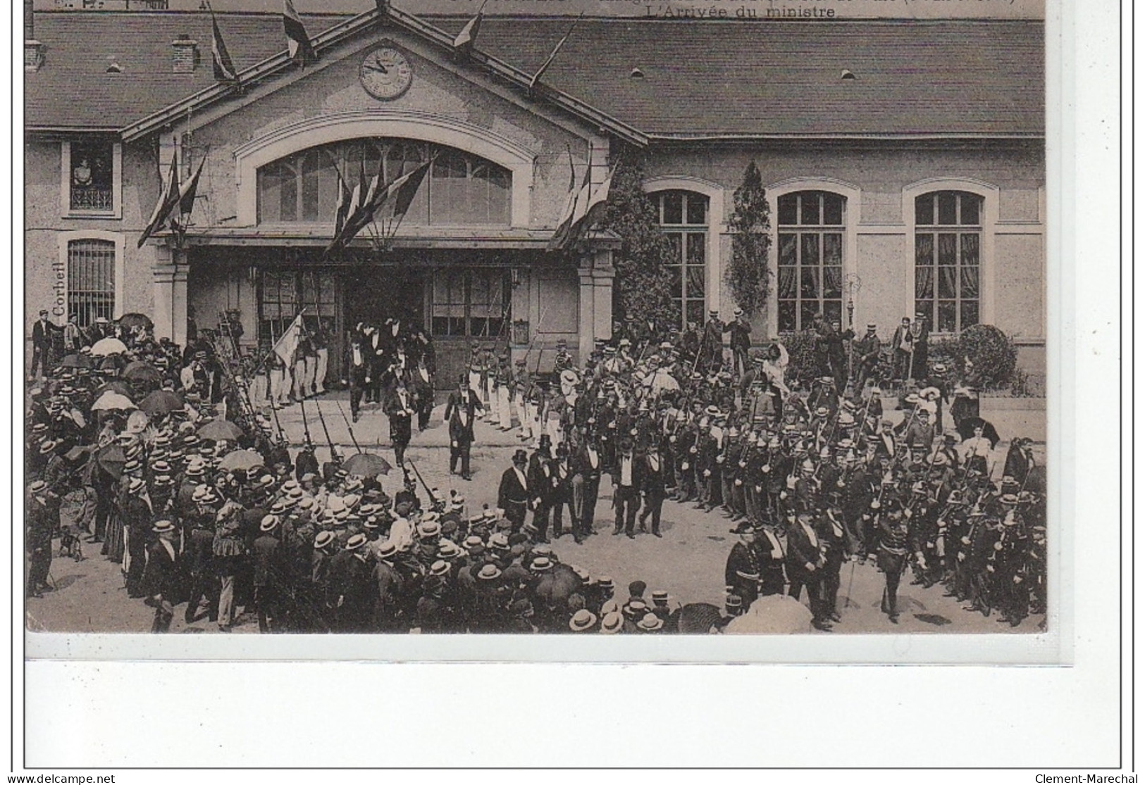 CORBEIL - Inauguration Du Nouvel Hôtel De Ville (1906) - L'arrivée Du Ministre - Très Bon état - Corbeil Essonnes