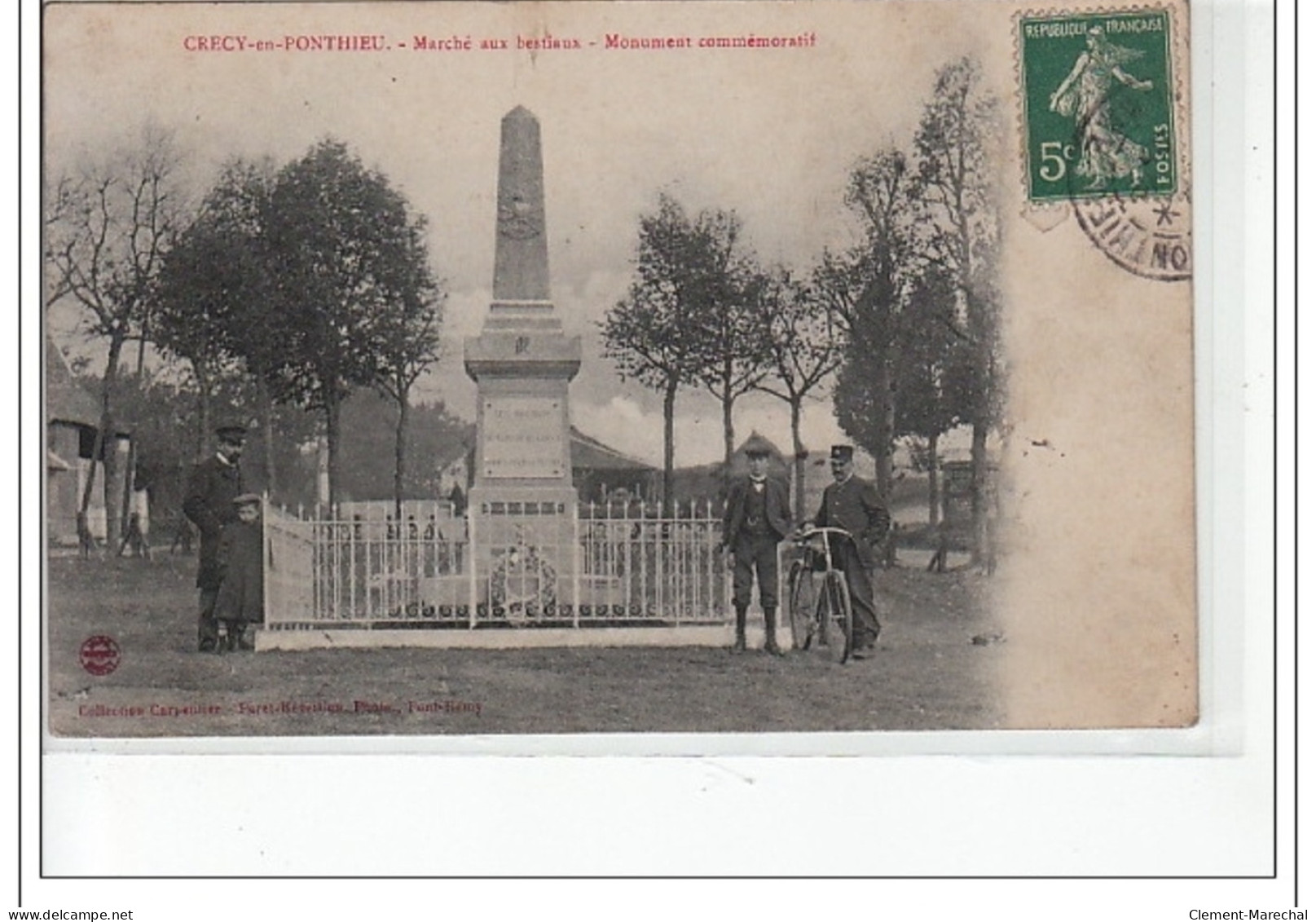 CRECY EN PONTHIEU - Marché Aux Bestiaux - Monument Commémoratif - Très Bon état - Crecy En Ponthieu