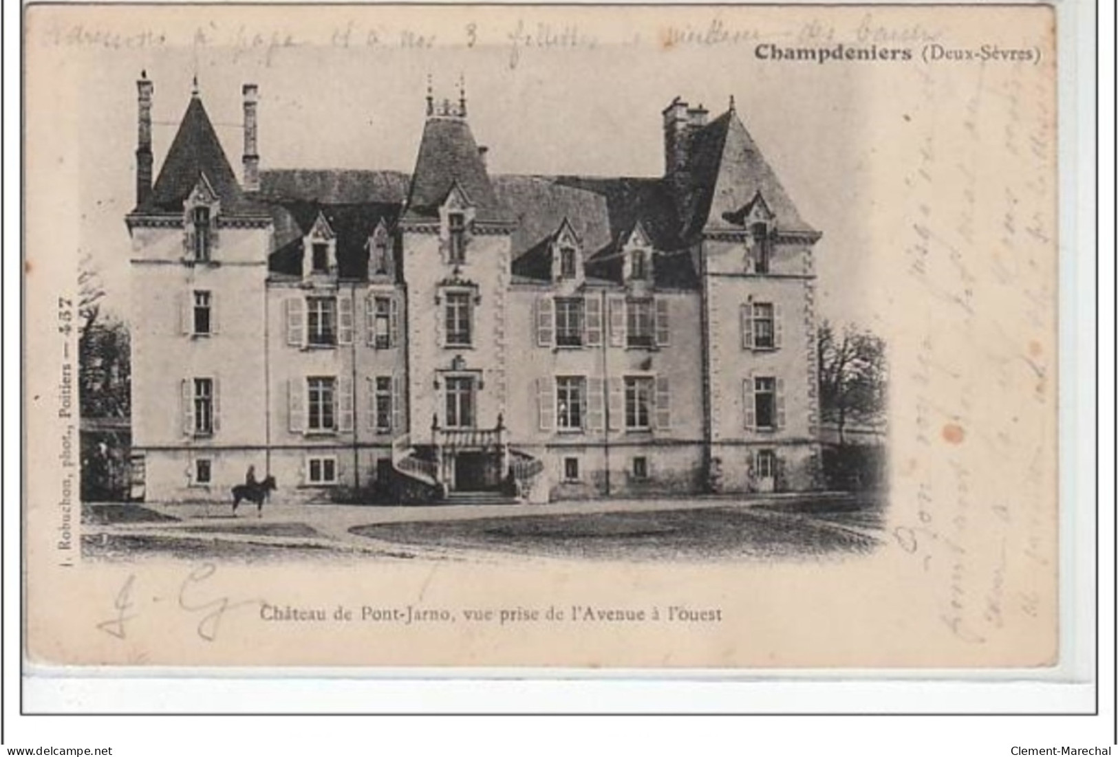 CHAMPDENIERS - Château De Pont-Jarno, Vue Prise De L'Avenue à L'ouest - Très Bon état - Champdeniers Saint Denis