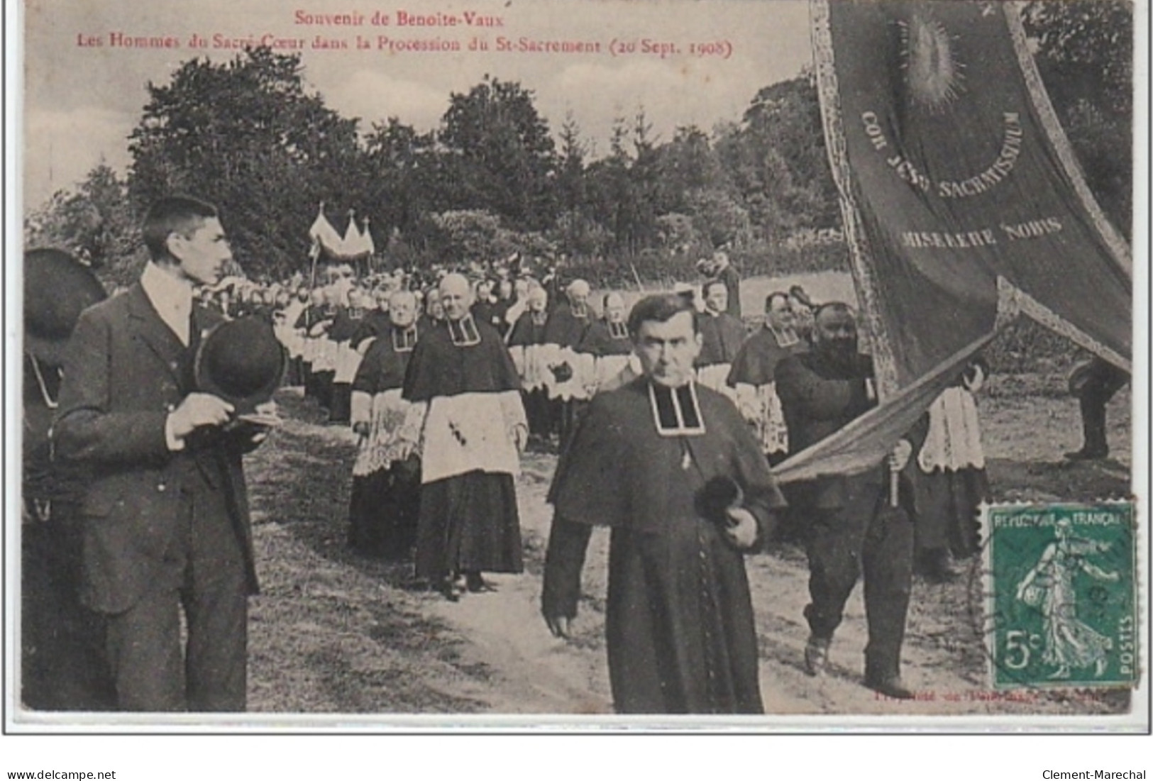 BENOITE VAUX : Les Hommes Du Sacré Coeur Dans La Procession De Saint Sacrement En 1908 - Très Bon état - Sonstige & Ohne Zuordnung