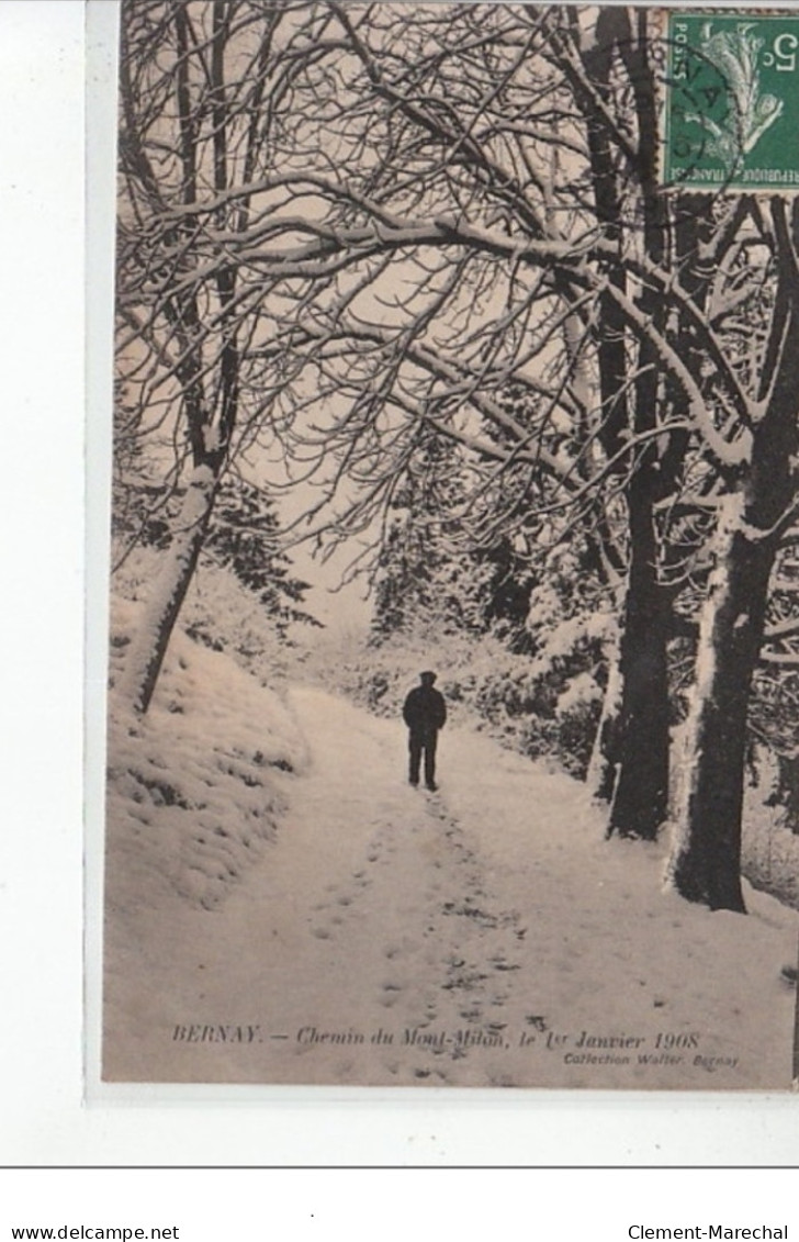 BERNAY - Chemin De Mont Milon 1er Janvier 1908 - Très Bon état - Bernay