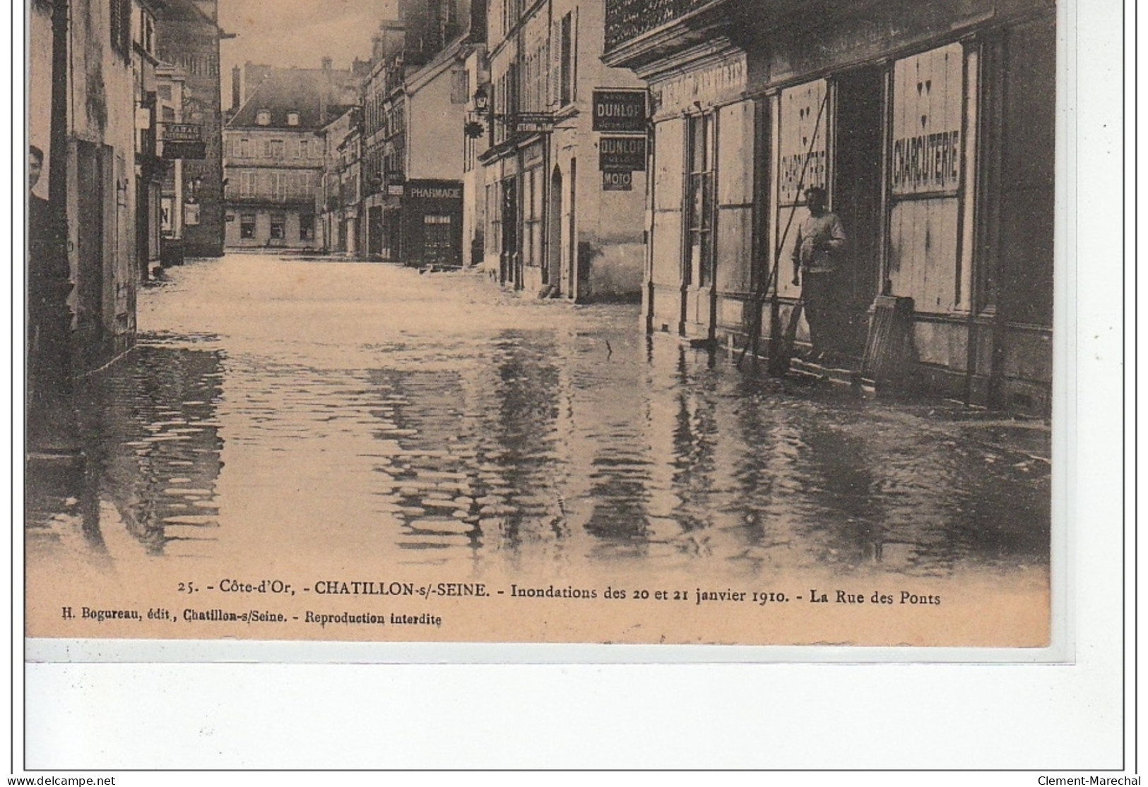 CHATILLON SUR SEINE - Inondations Des 20 Et 21 Janvier 1910 - La Rue Des Ponts - Très Bon état - Chatillon Sur Seine