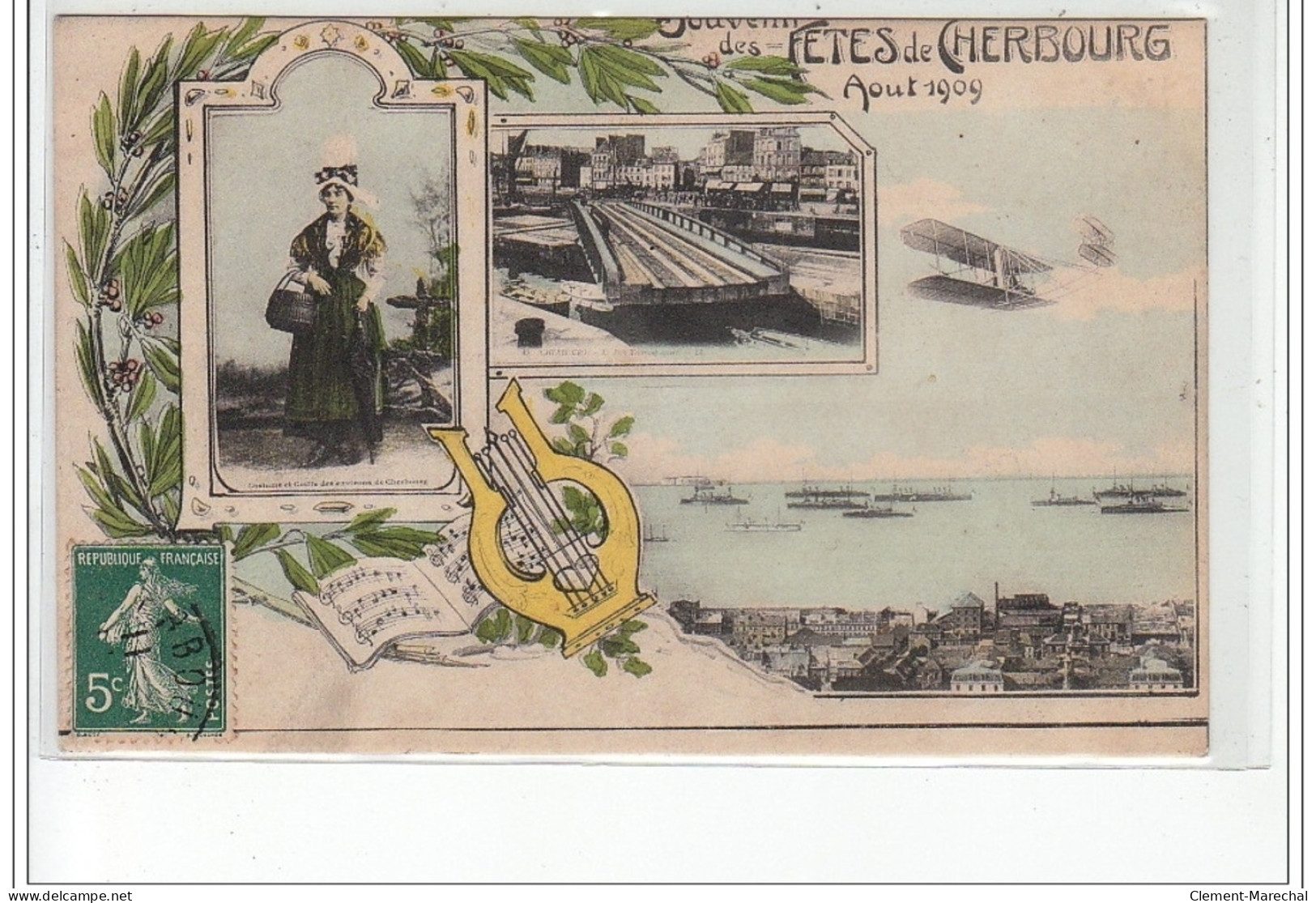 CHERBOURG - Souvenir Des Fêtes De Cherbourg Août 1909 - Très Bon état - Cherbourg