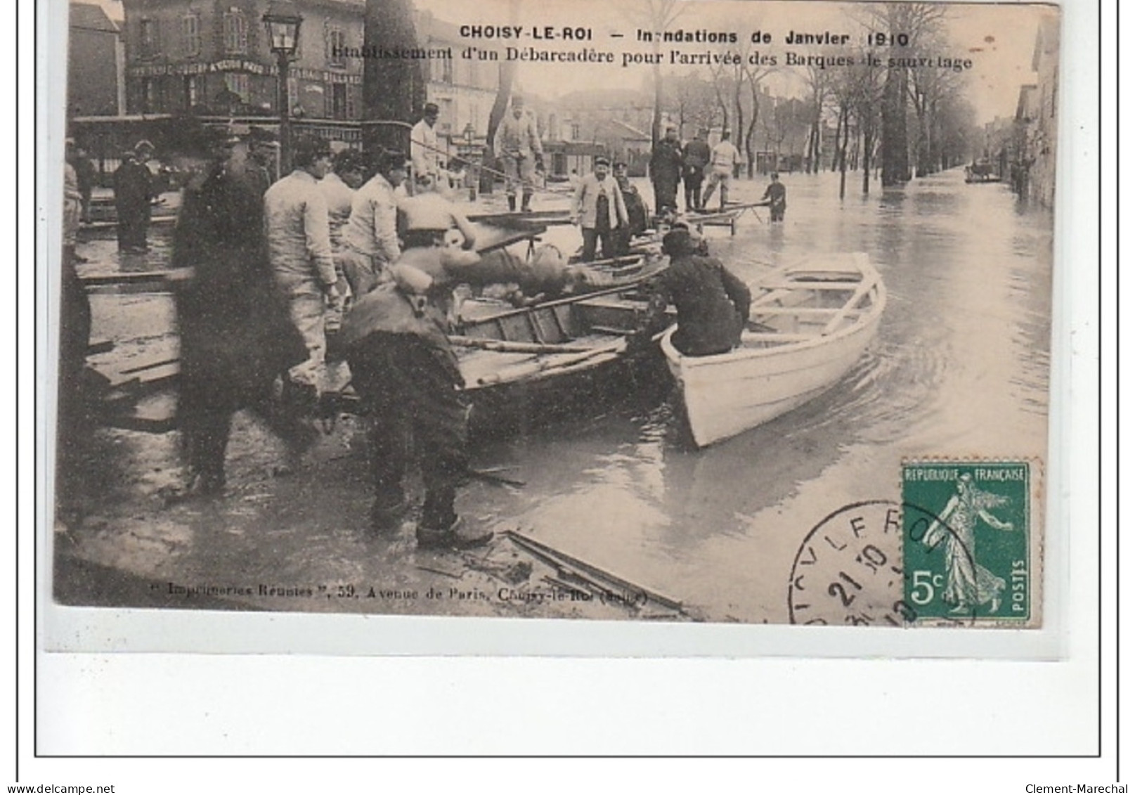 CHOISY LE ROI - Inondations De 1910 - Etablissement D'un Débarcadère Pour L'arrivée Des Barques - Très Bon état - Choisy Le Roi