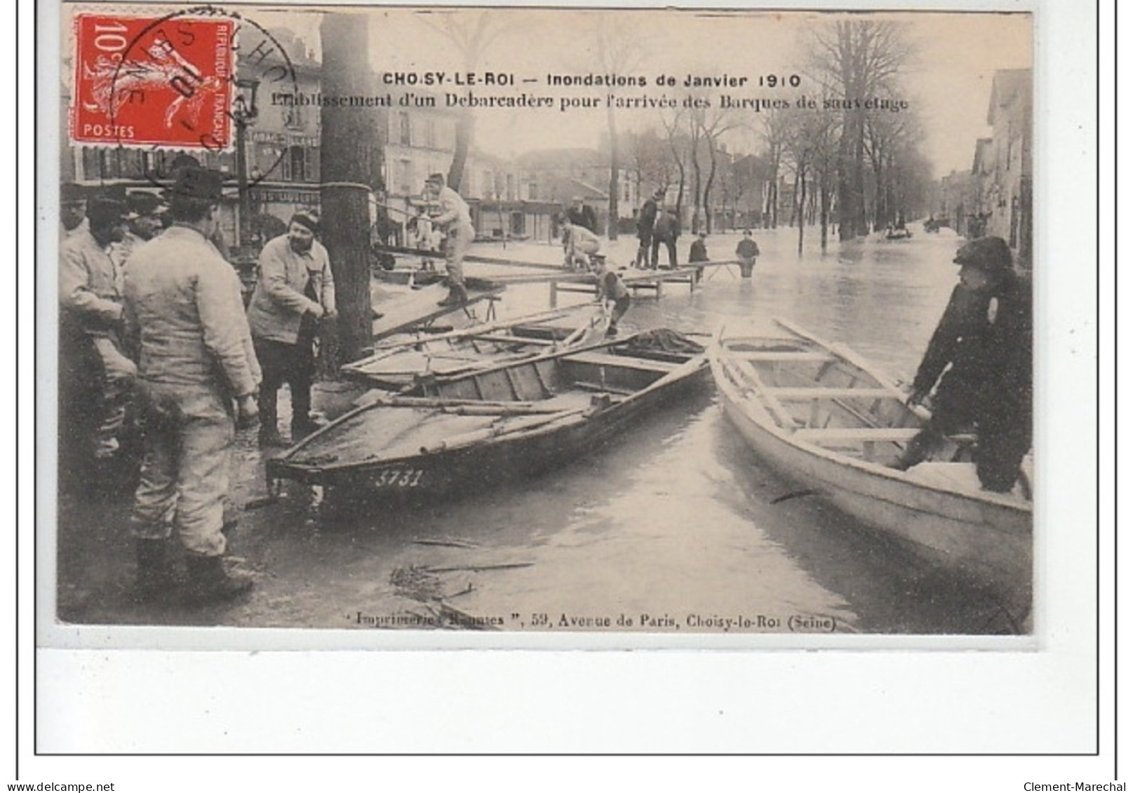CHOISY LE ROI - Inondations De 1910 - Etablissement D'un Débarcadère Pour Les Barques De Sauvetage  - Très Bon état - Choisy Le Roi