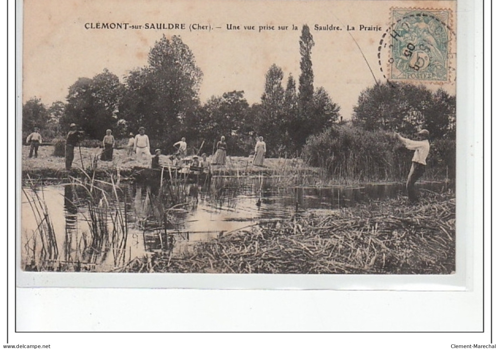 CLEMONT SUR SAULDRE - Une Vue Prise Sur La Sauldre - La Prairie - PECHE - Très Bon état - Clémont