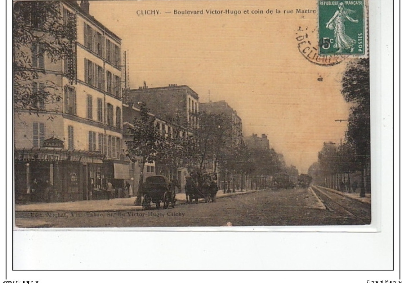 CLICHY - Boulevard Victor Hugo Et Coin De La Rue Martre - Très Bon état - Clichy