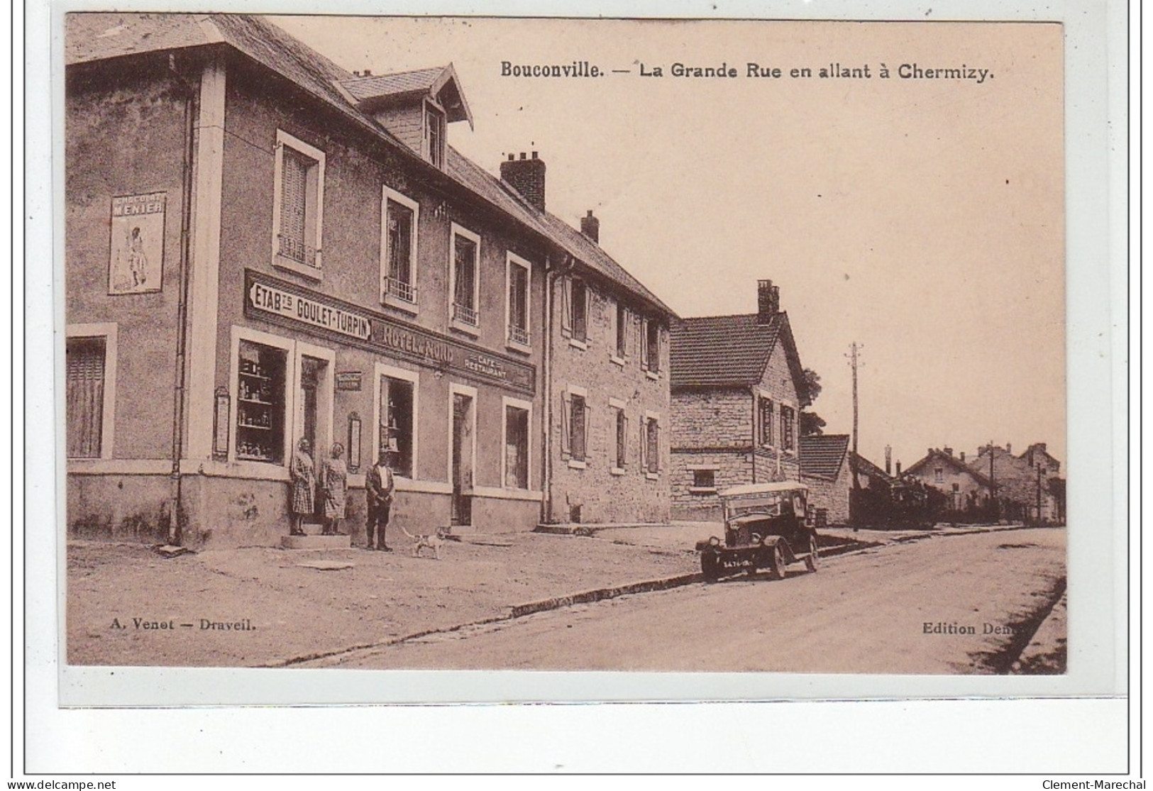 BOUCONVILLE - La Grande Rue En Allant à Chermizy - Cachet Perlé - Très Bon état - Otros & Sin Clasificación