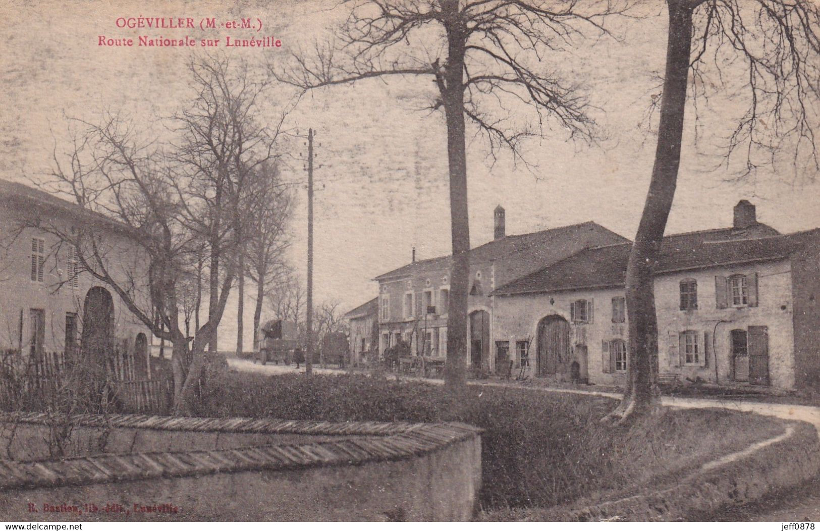 54 - MEURTHE ET MOSELLE - ORGEVILLER - Route Nationale Sur Lunéville - 1916 - Très Bon état - Otros & Sin Clasificación