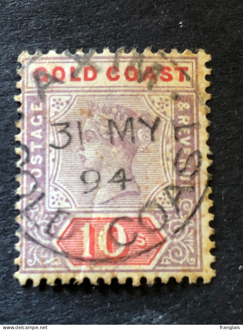 GOLD COAST SG 23  10s Dull Mauve And Red  FU - Goldküste (...-1957)