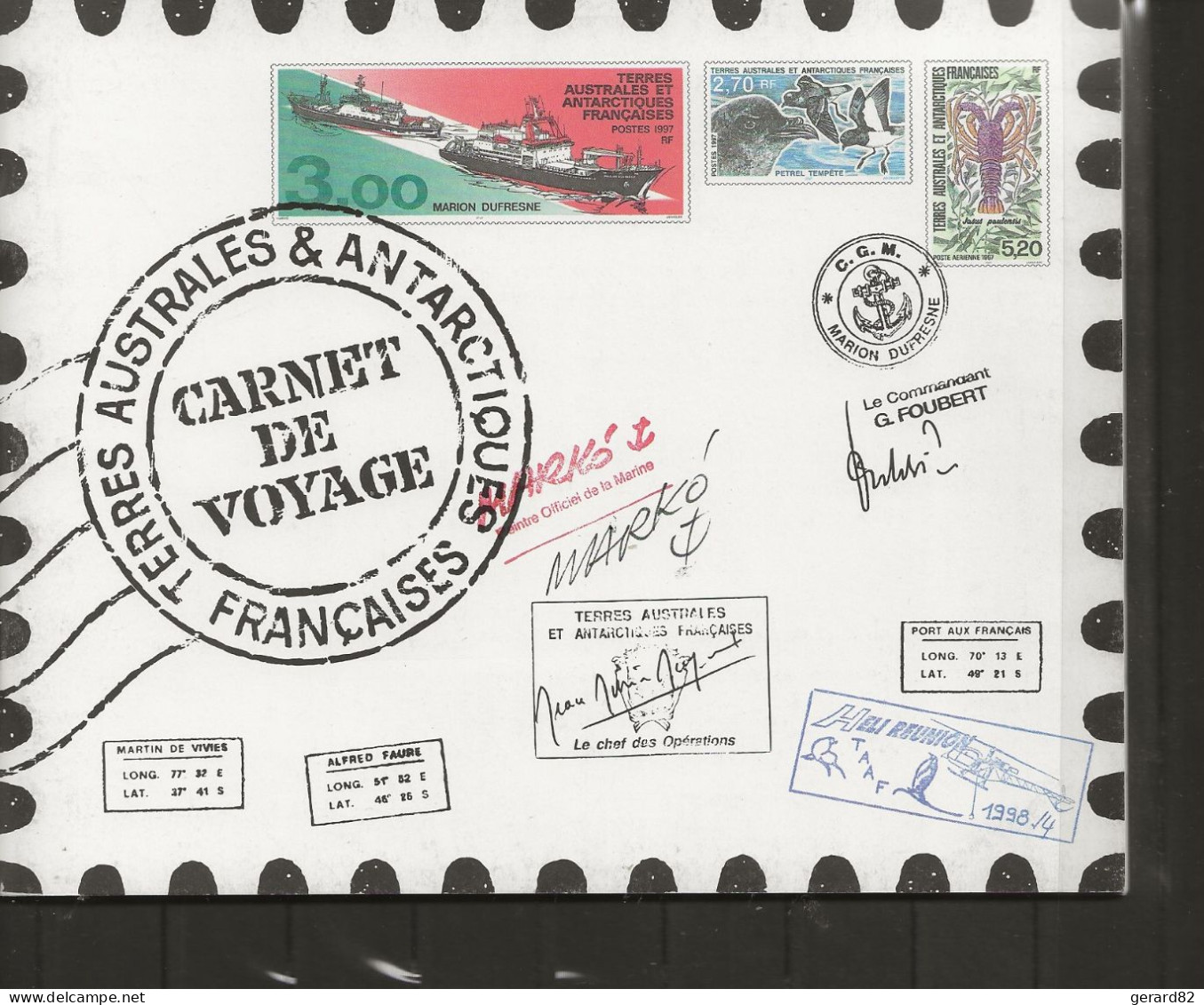 TAAF CARNET DE VOYAGES  ANNEE  1999 N**  COTE 50€ - Carnets