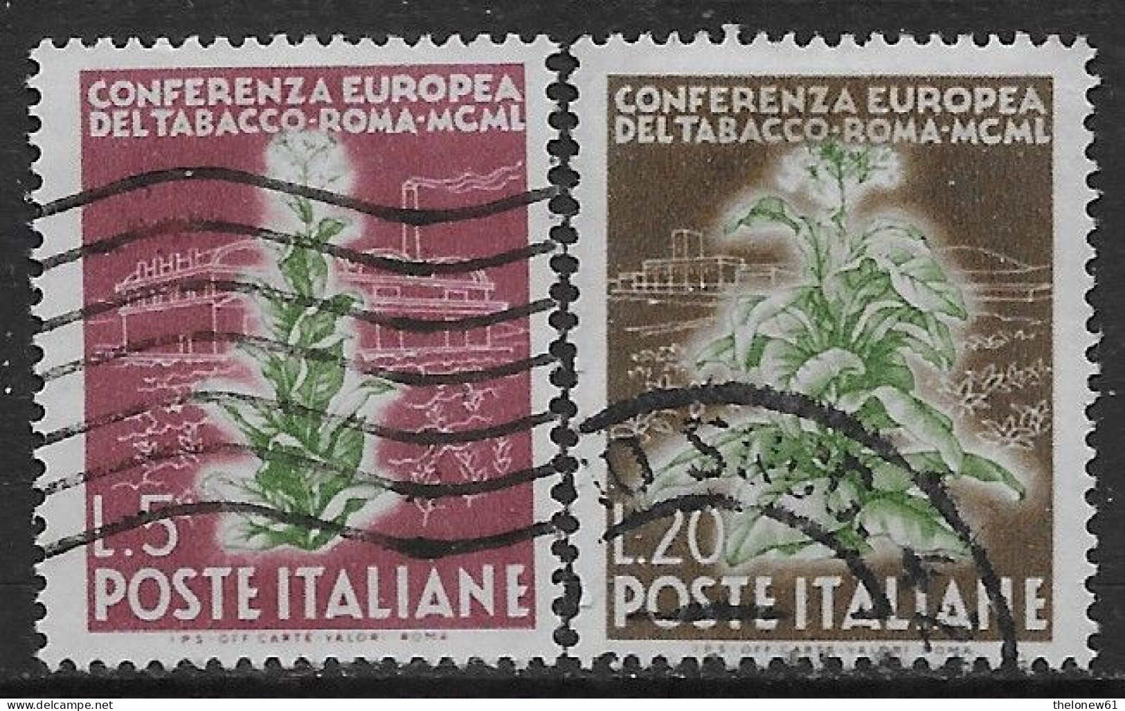 Italia Italy 1950 Tabacco 2val Sa N.629-630 US - 1946-60: Afgestempeld