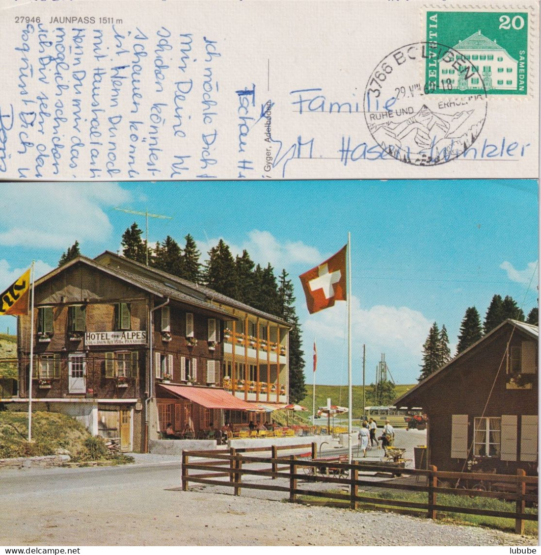 Jaunpass - Hotel Des Alpes        1969 - Sonstige & Ohne Zuordnung