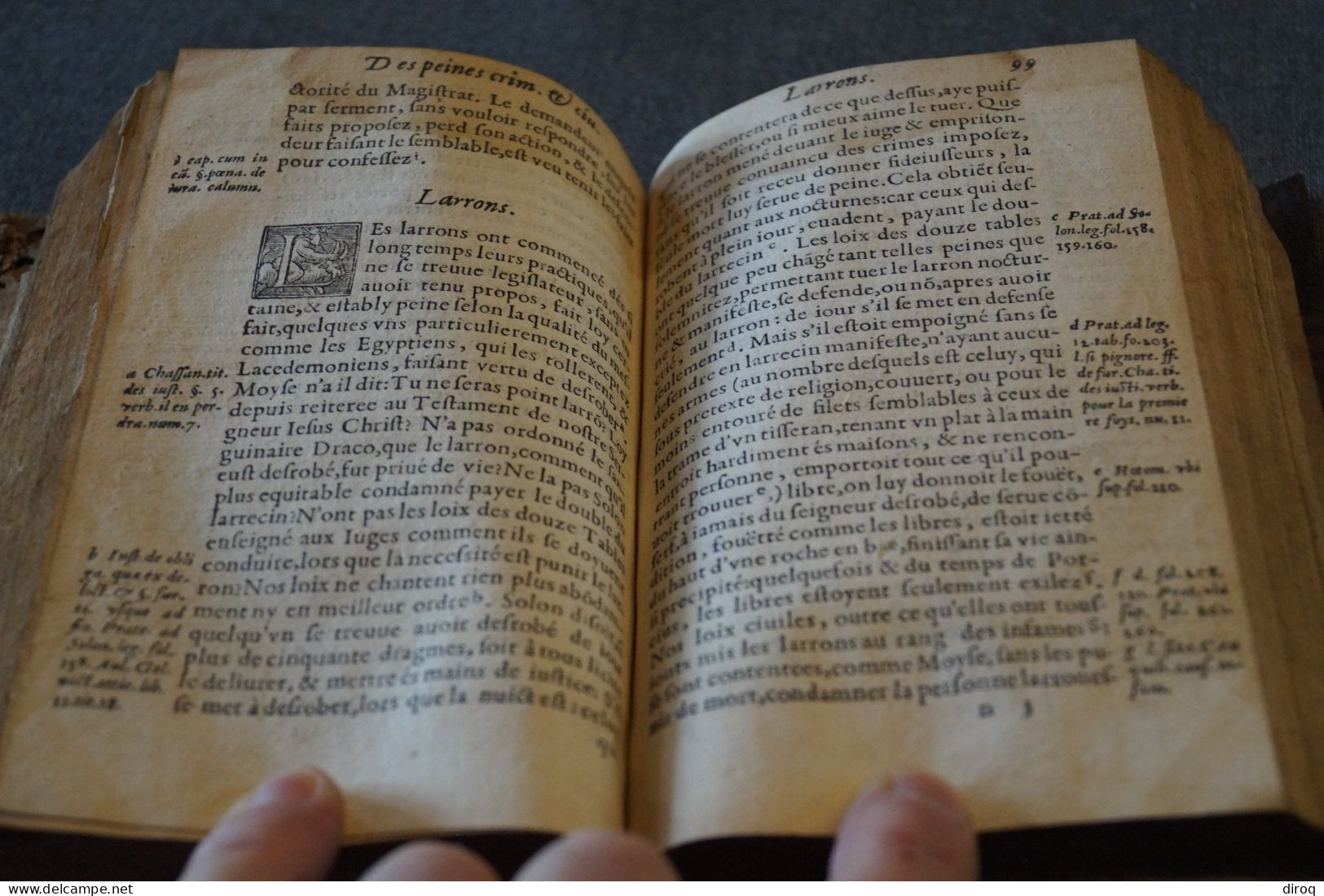 RARE 1573,Traité des peines et amandes pour matière criminelles,complet 175 pages,16 Cm./11 Cm.