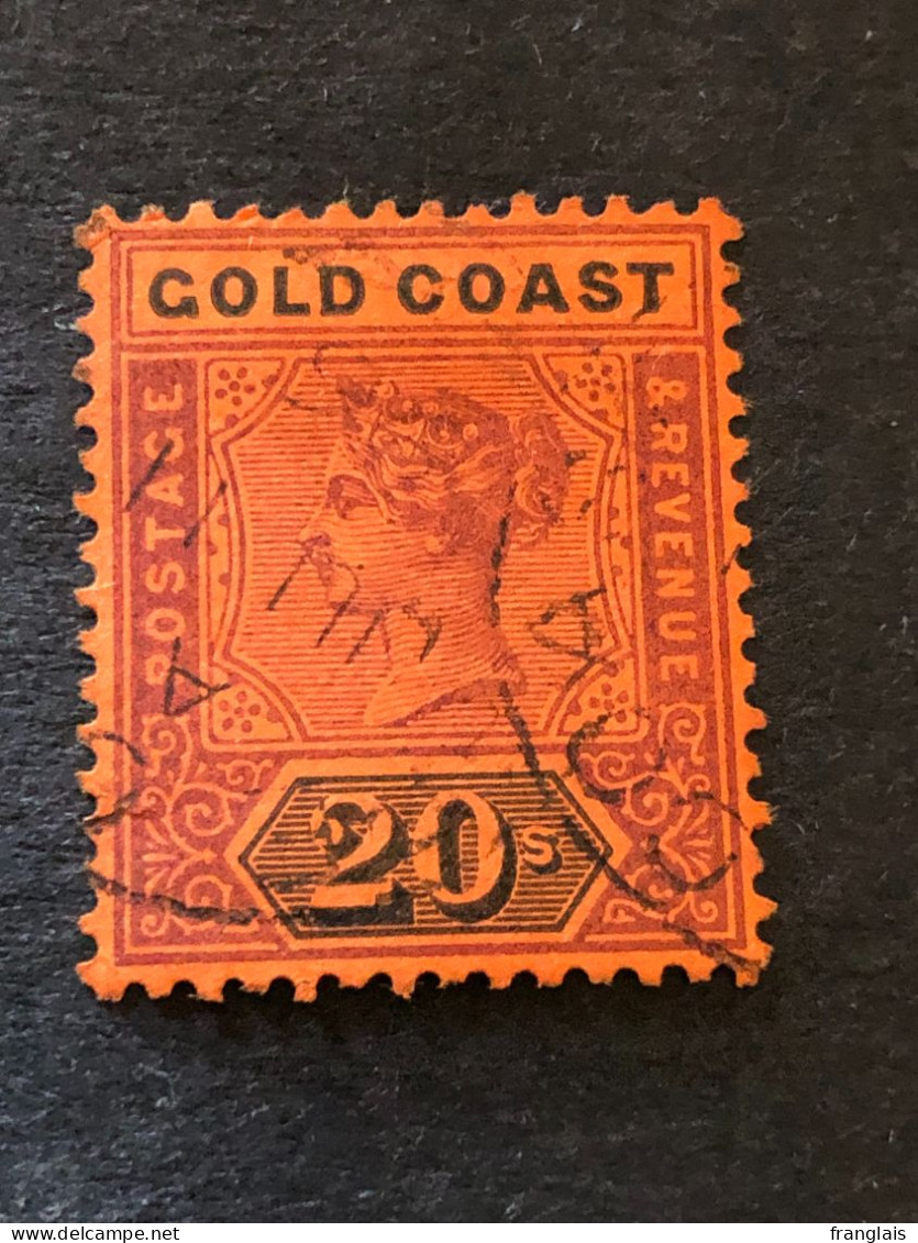 GOLD COAST SG 25  20s Dull Mauve And Black On Red  FU - Gold Coast (...-1957)