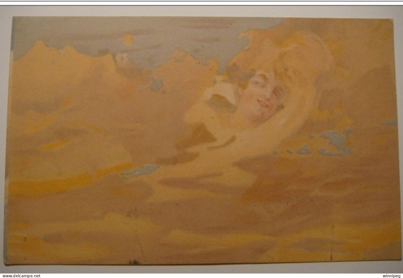 Woman In The Clouds.Unsigned,most Likely Raphael Kirchner.Early French Edition. - Kirchner, Raphael