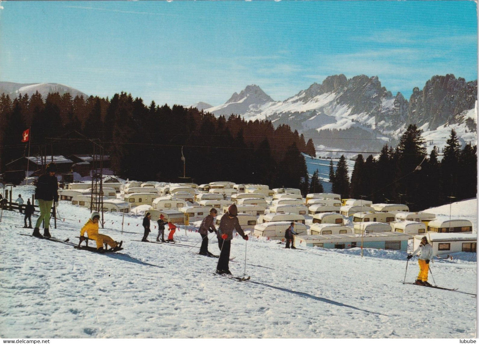 Jaunpass - Skisport, Caravanpark Im Winter        Ca. 1970 - Sonstige & Ohne Zuordnung