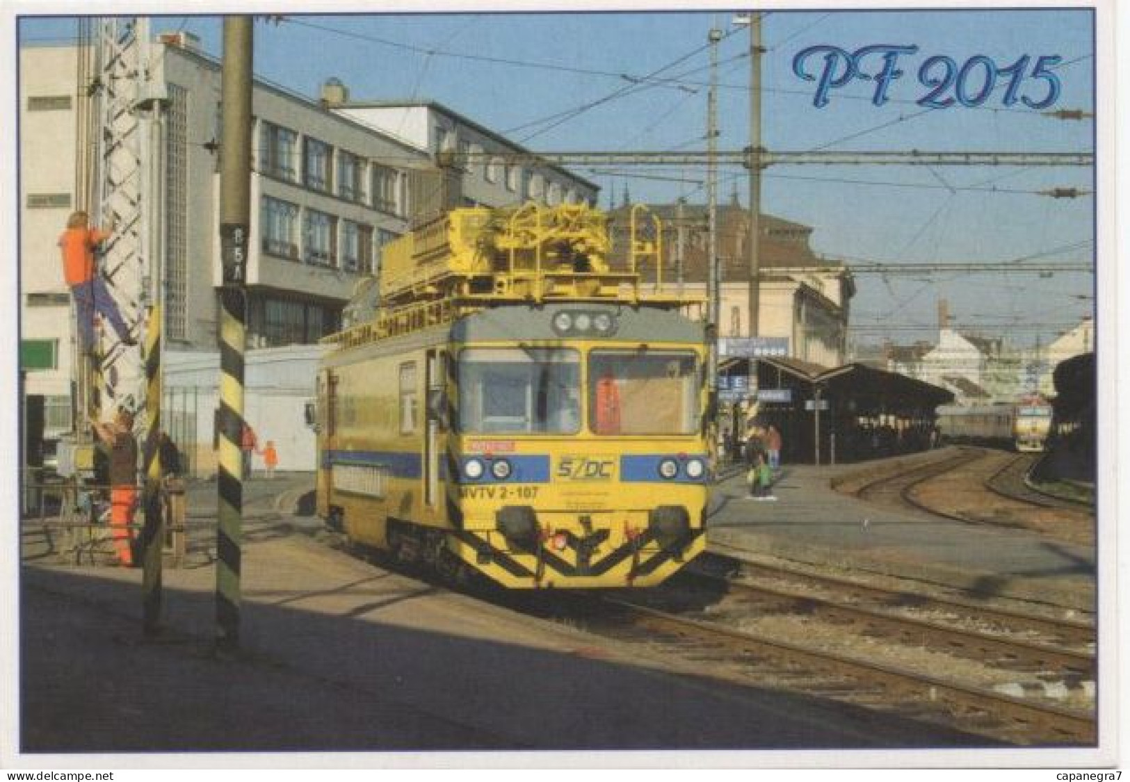 Train, Train Station Brno, Basic Organization Of Railway Workers Brno, Czech Rep. 2015, 110  X 75  Mm - Klein Formaat: 2001-...