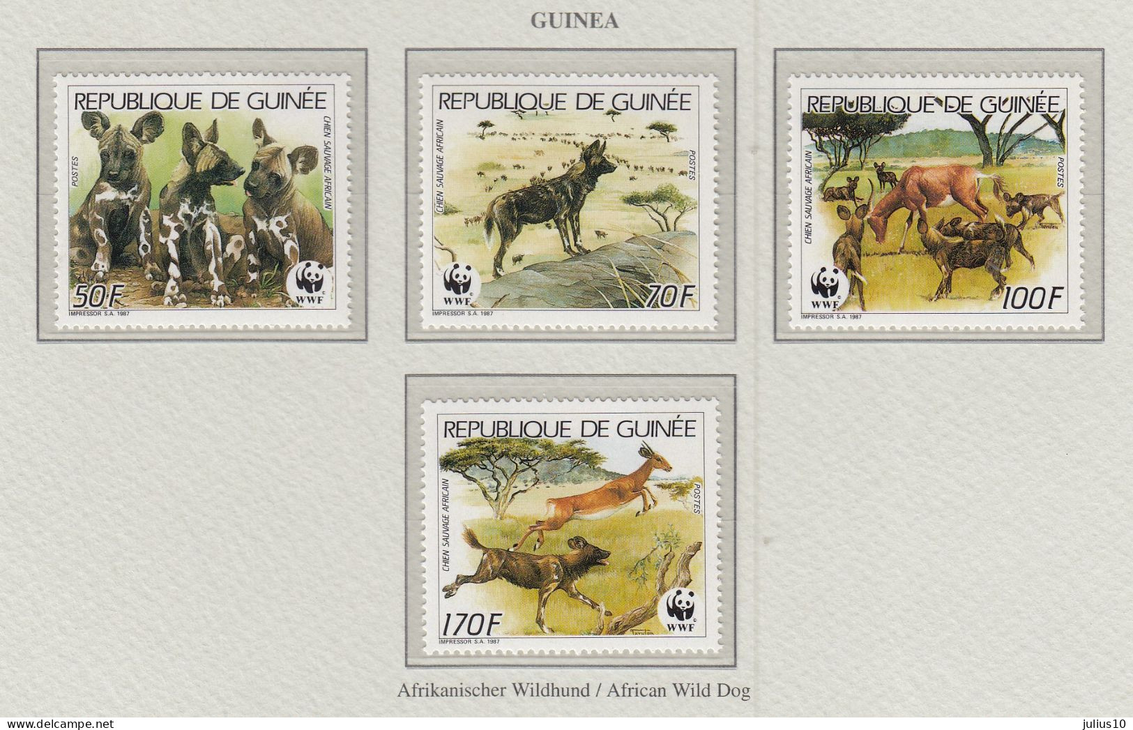 GUINEA 1987 WWF Mamals  Mi 1194-1200 MNH(**) Fauna 729 - Neufs