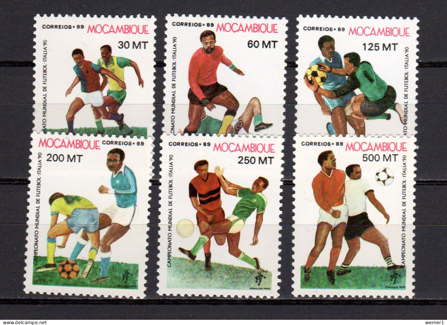 Mozambique 1989 Football Soccer World Cup Set Of 6 MNH - 1990 – Italia