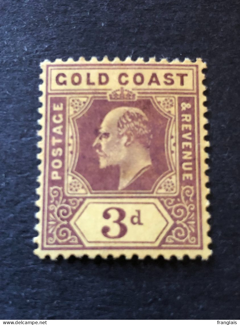 GOLD COAST SG 63  3d Purple On Yellow  MH* - Costa De Oro (...-1957)