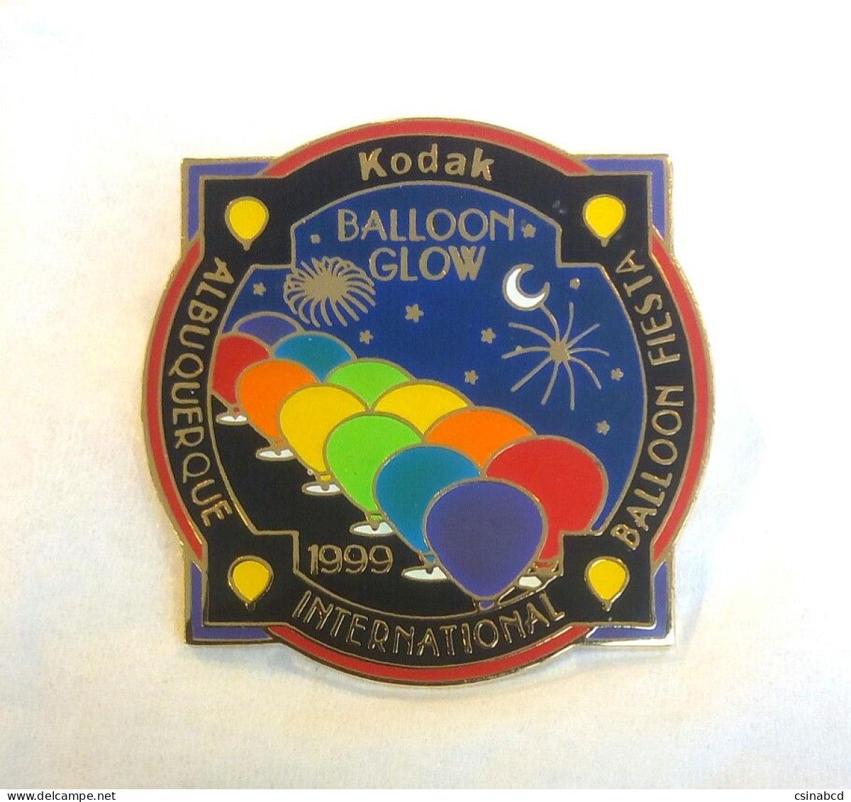 1999 Kodak Albuquerque BALLOON GLOW International Balloon Fiesta AIBF Ballon Pin Badge - Transports