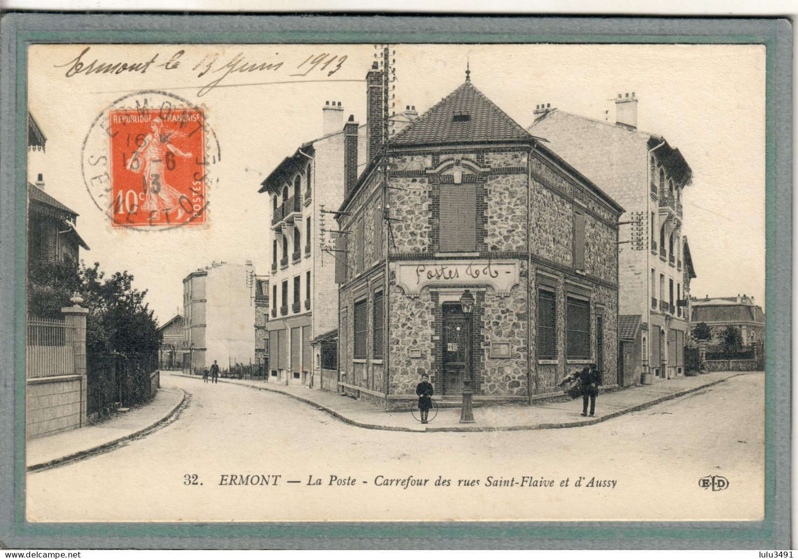 CPA (95) ERMONT - Aspect De La Poste Du Carrefour Des Rues Saint-Flaive Et D'Aussy En 1913 - Ermont-Eaubonne