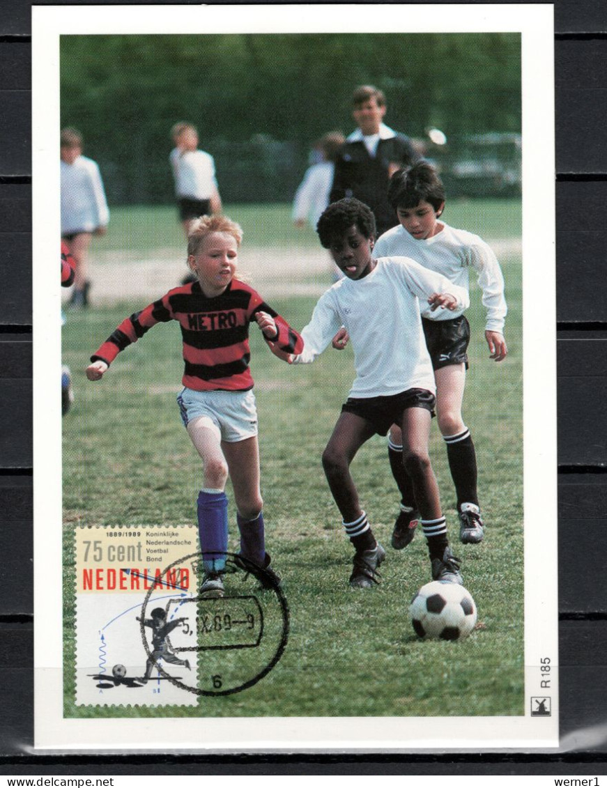 Netherlands 1989 Football Soccer Stamp On Maximumcard - Brieven En Documenten