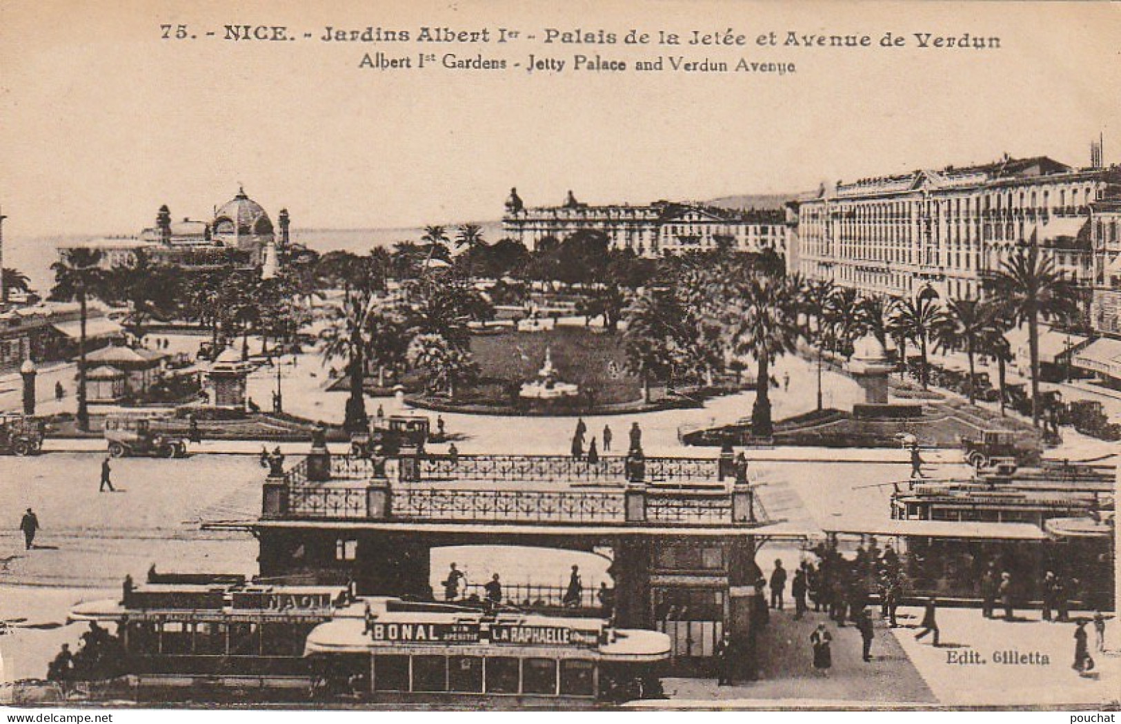 AA+ -(06) NICE - JARDINS ALBERT 1er - PALAIS DE LA JETEE ET AVENUE DE VERDUN  - ANIMATION - TRAMWAYS  - Transport (road) - Car, Bus, Tramway