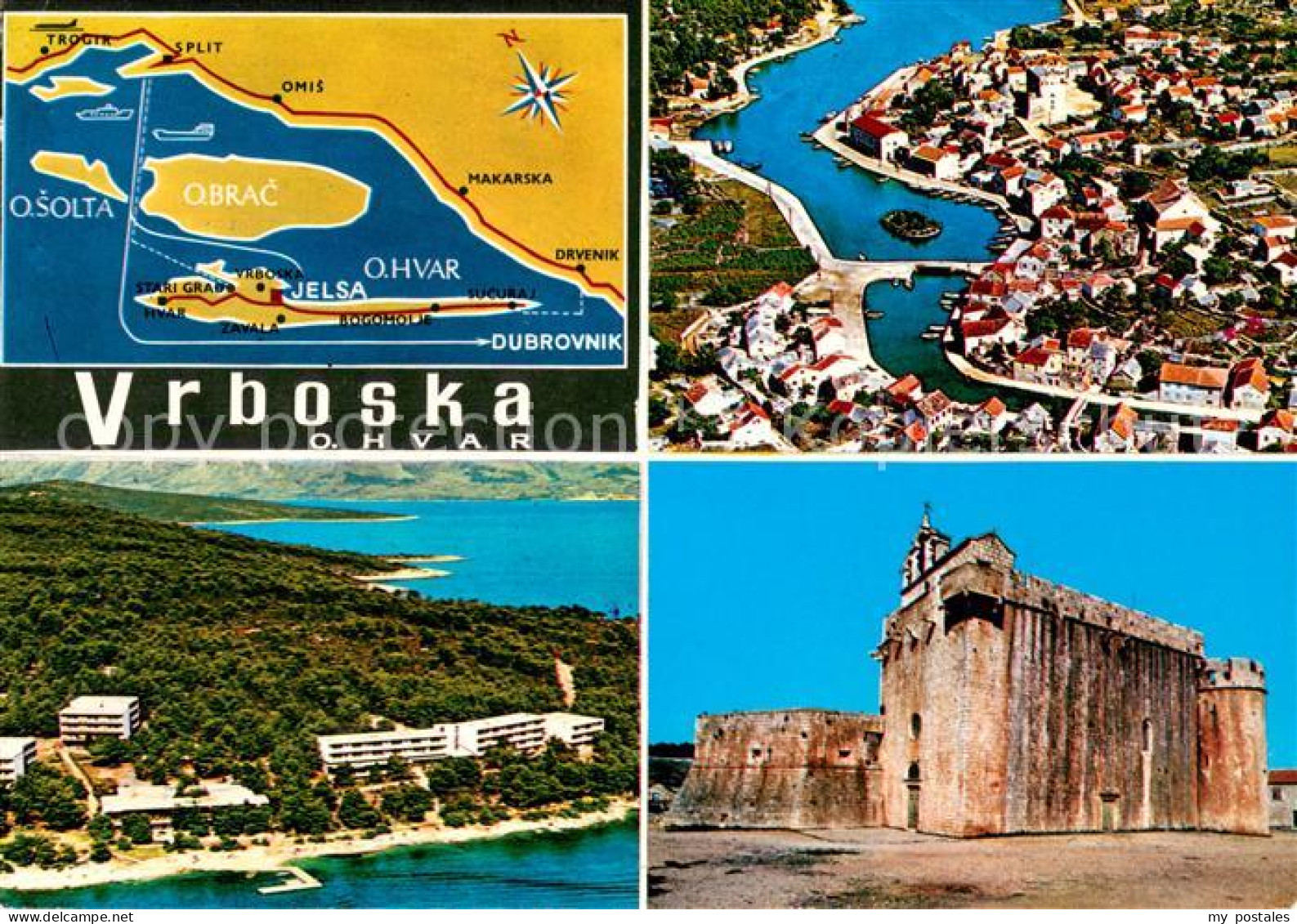 73650690 Vrboska Fischerort Insel Hvar Ferienanlage Hotels Fliegeraufnahme Festu - Kroatien