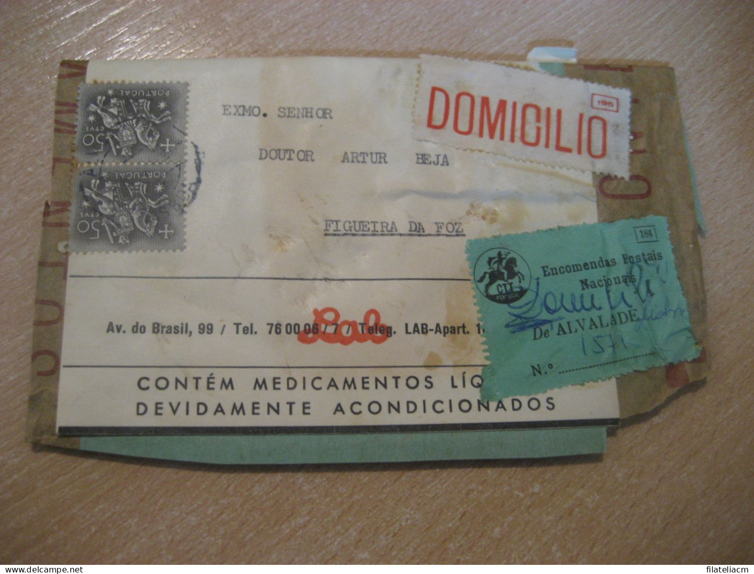 LISBOA 1962 To Figueira Da Foz Laboratorios LAB Laboratorium Transbronquina Pharmacy Meter Mail Cancel Fragment PORTUGAL - Covers & Documents