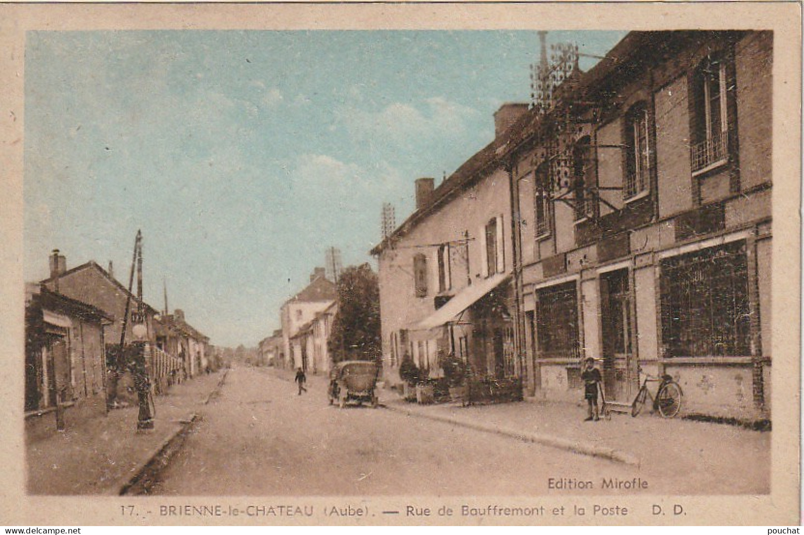 AA+ -(10) BRIENNE LE CHATEAU - RUE DE BAUFFREMONT  ET LA POSTE - ANIMATION - CARTE COLORISEE - Other & Unclassified