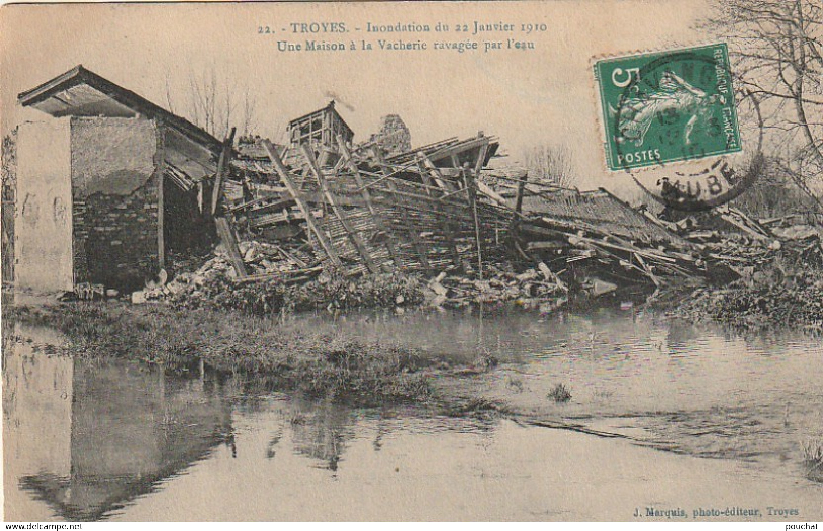 AA+ -(10) TROYES - INONDATIONS DU 22 JANVIER 1910 - UNE MAISON A LA VACHERIE RAVAGEE PAR L' EAU - Troyes