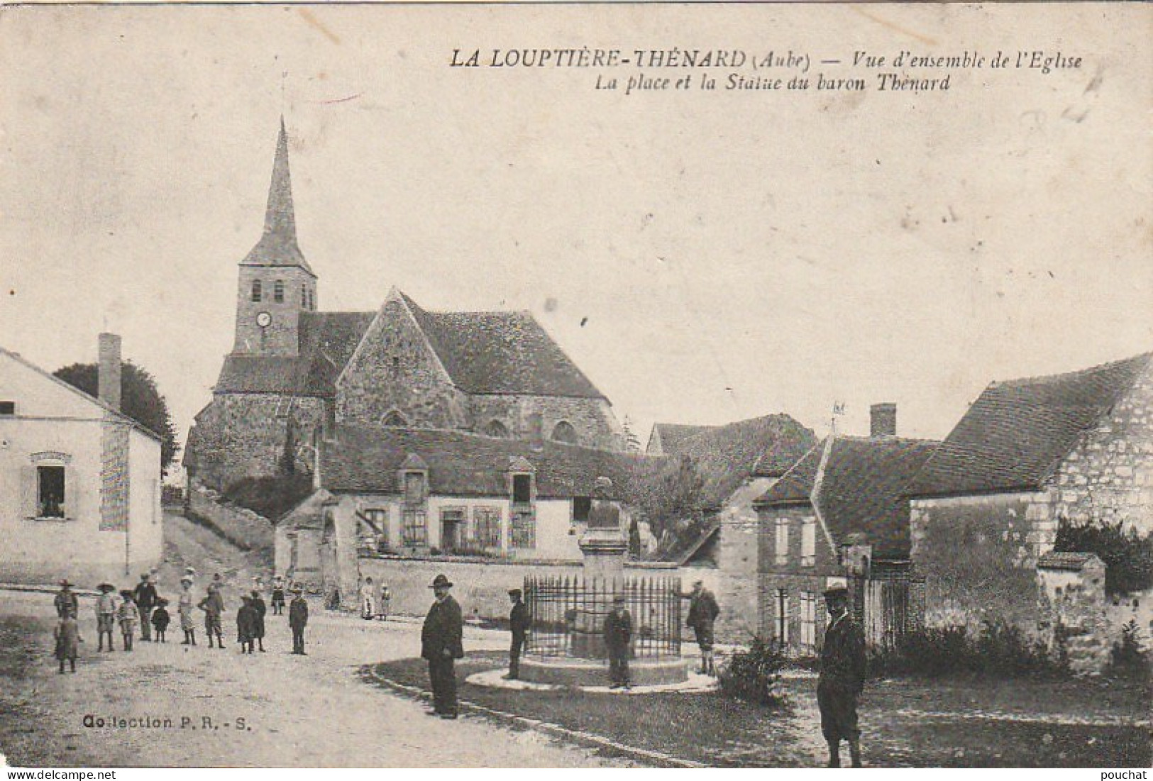 AA+ -(10) LA LOUPTIERE THENARD - VUE D' ENSEMBLE DE L' EGLISE , LA PLACE ET LA STATUE DU BARON THENARD - Andere & Zonder Classificatie