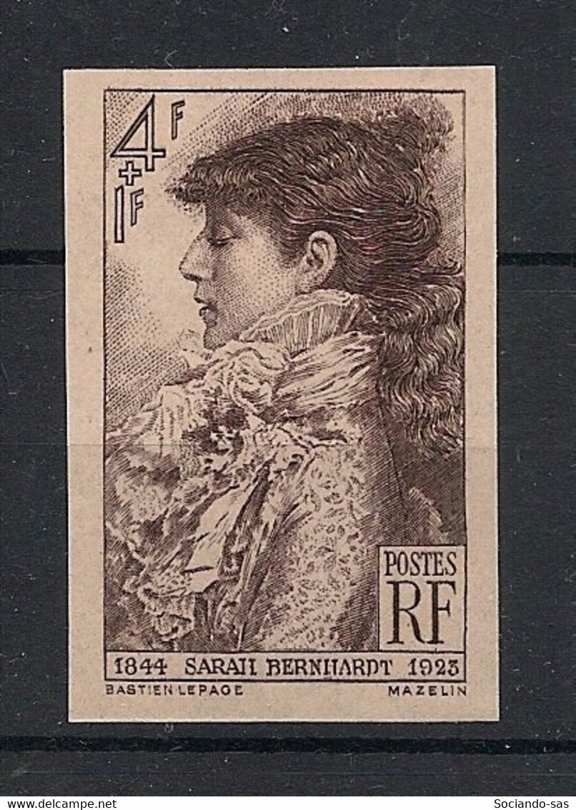 FRANCE - 1945 - N°YT. 738a - Sarah Bernhardt - Non Dentelé / Imperf. - Neuf Luxe ** / MNH / Postfrisch - 1941-1950