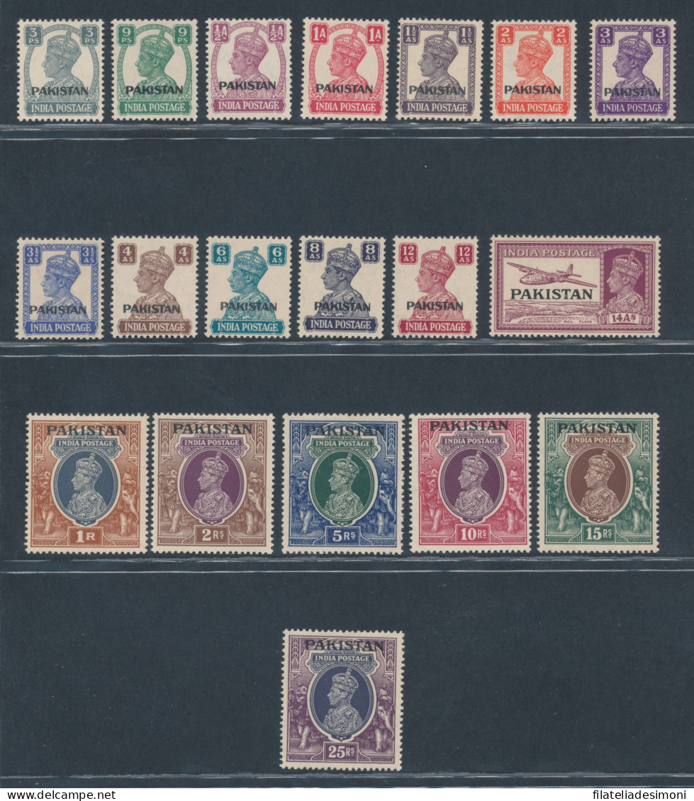 1947 Pakistan, Stanley Gibbons N. 1/19, Serie Completa, MNH** - Altri & Non Classificati