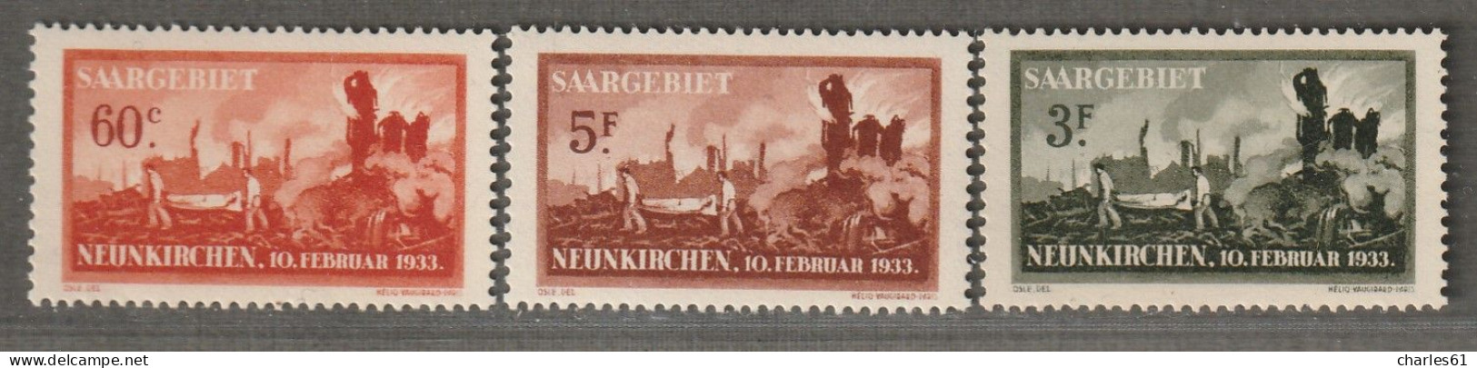 SARRE - N°162/4 ** (1933)  Au Profit Des Victimes De L'explosion De Neunkirchen - Ongebruikt