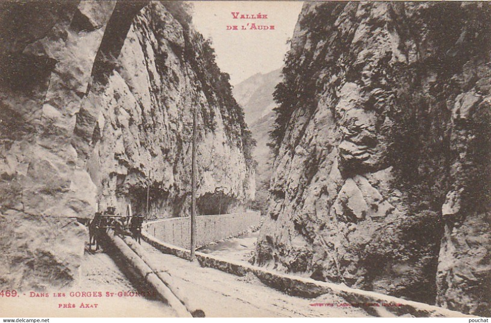 AA+ 15-(11) DANS LES GORGES ST GEORGES , PRES AXAT - ANIMATION - ATTELAGE , TRANSPORT DU BOIS - Autres & Non Classés