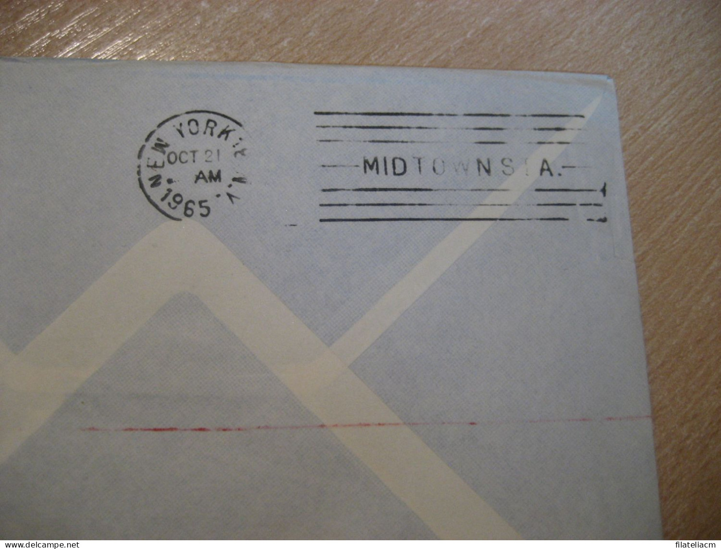 LISBOA 1965 To New York USA CUF Companhia Uniao Fabril Meter Mail Cancel Slight Faults Cover PORTUGAL - Covers & Documents