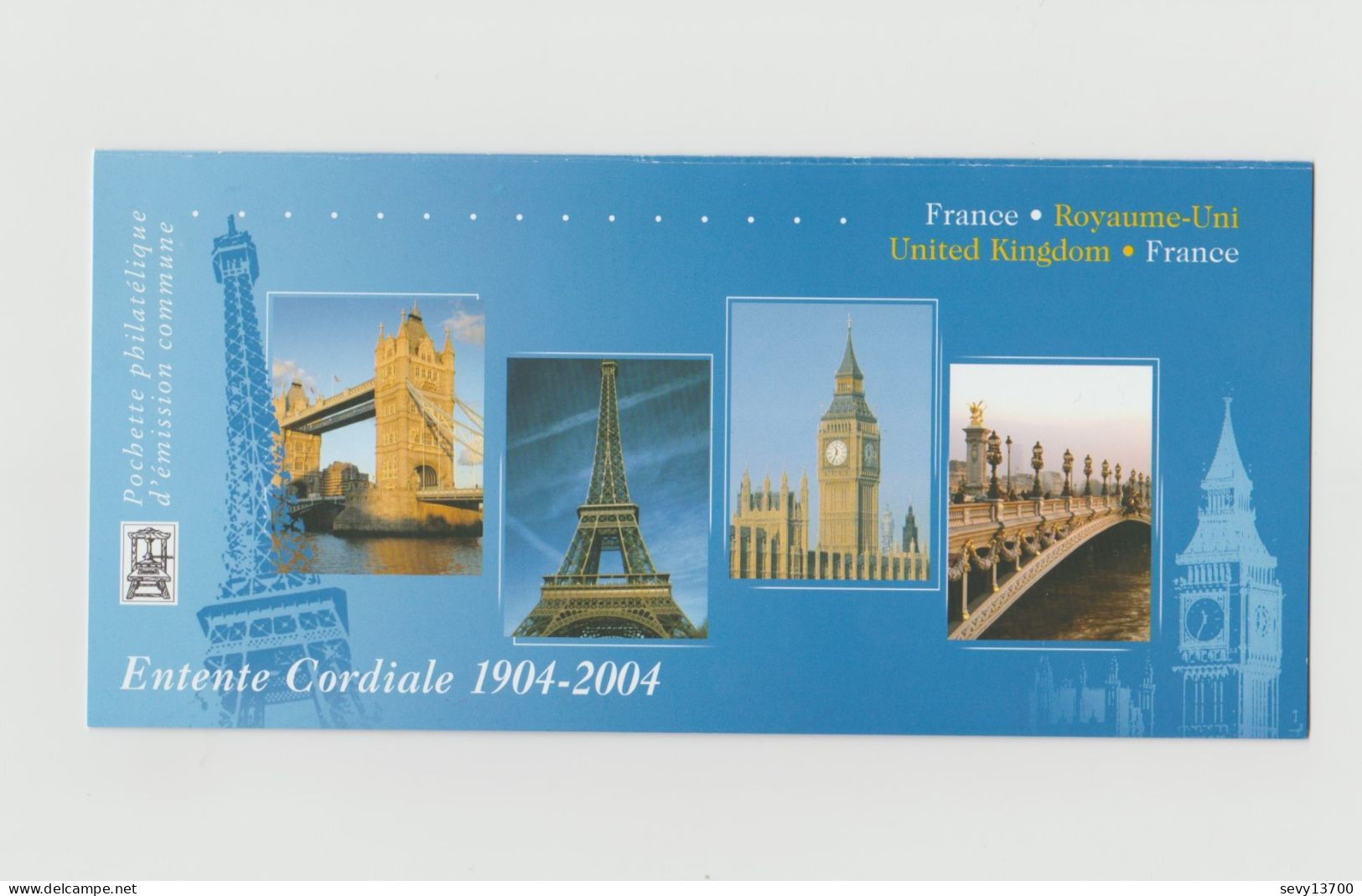 FRANCE Année 2004 Bloc Souvenir France Royaume Uni Emission Commune - Souvenir Blocks & Sheetlets