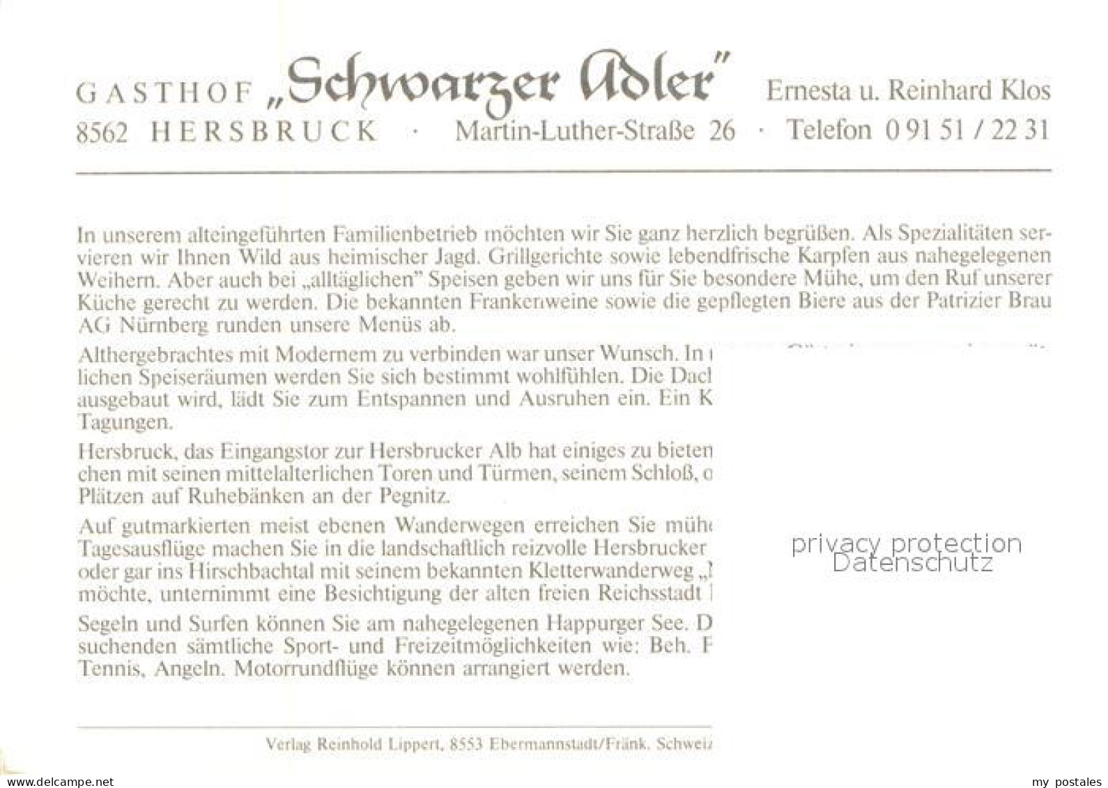 73650509 Hersbruck Gasthof Schwarzer Adler Kaminzimmer Gaststube Gaestezimmer He - Hersbruck