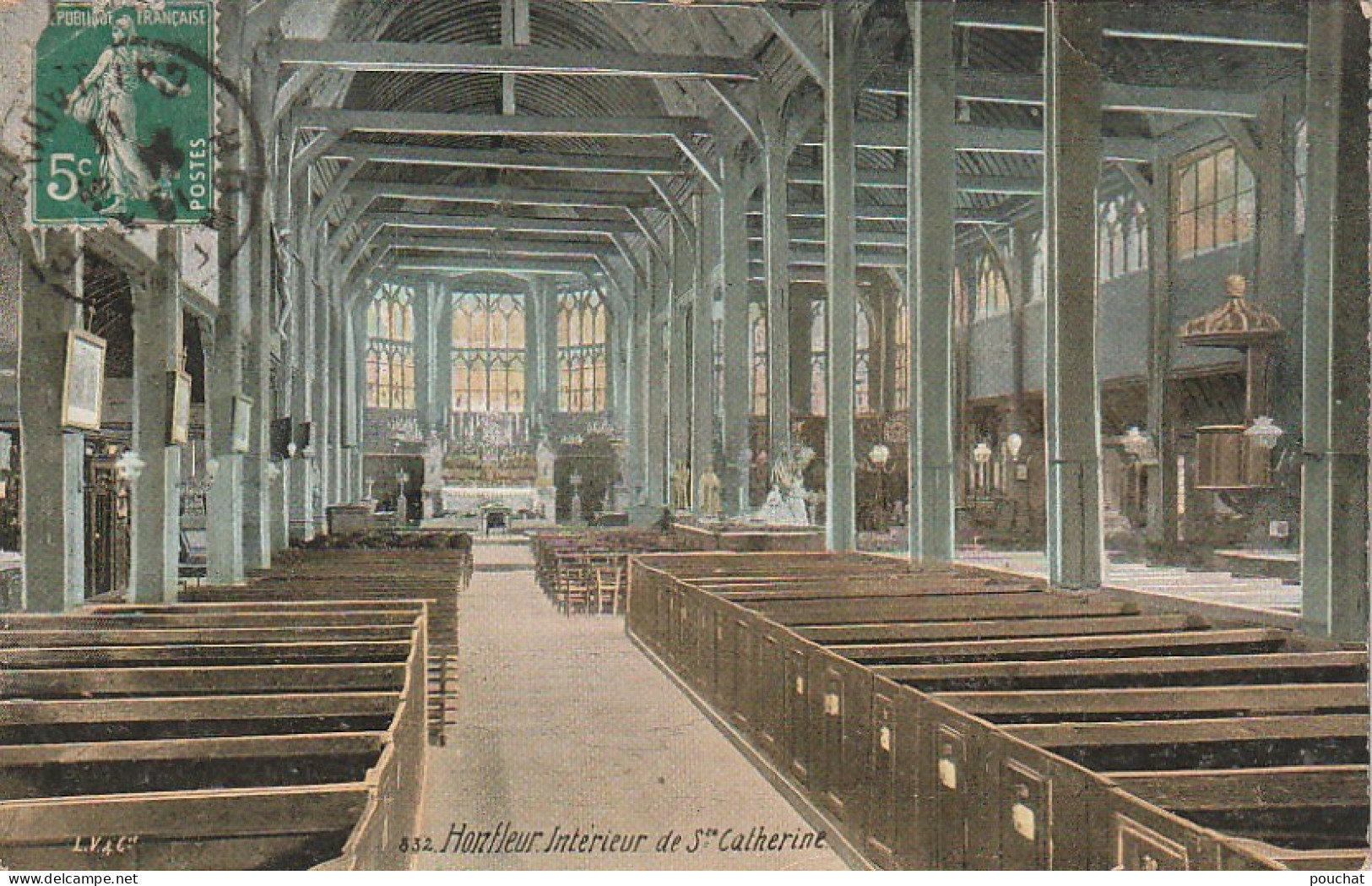 AA+ 18-(14) HONFLEUR - INTERIEUR DE STE CATHERINE - CARTE COLORISEE - Honfleur