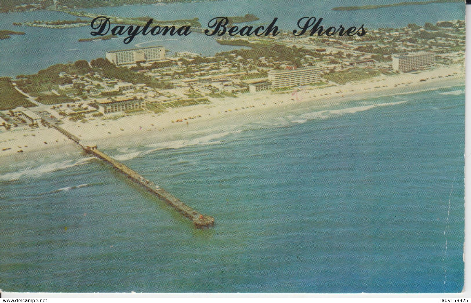 Daytona Beach Shores Floride USA  Aeriel View Of The Sunglow Fishing Pier , Blue Atlantic, Port Orange, 2 Sc - Daytona