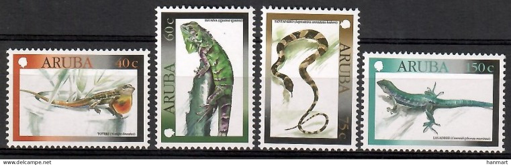 Aruba 2000 Mi 250-253 MNH  (ZS2 ARB250-253) - Snakes