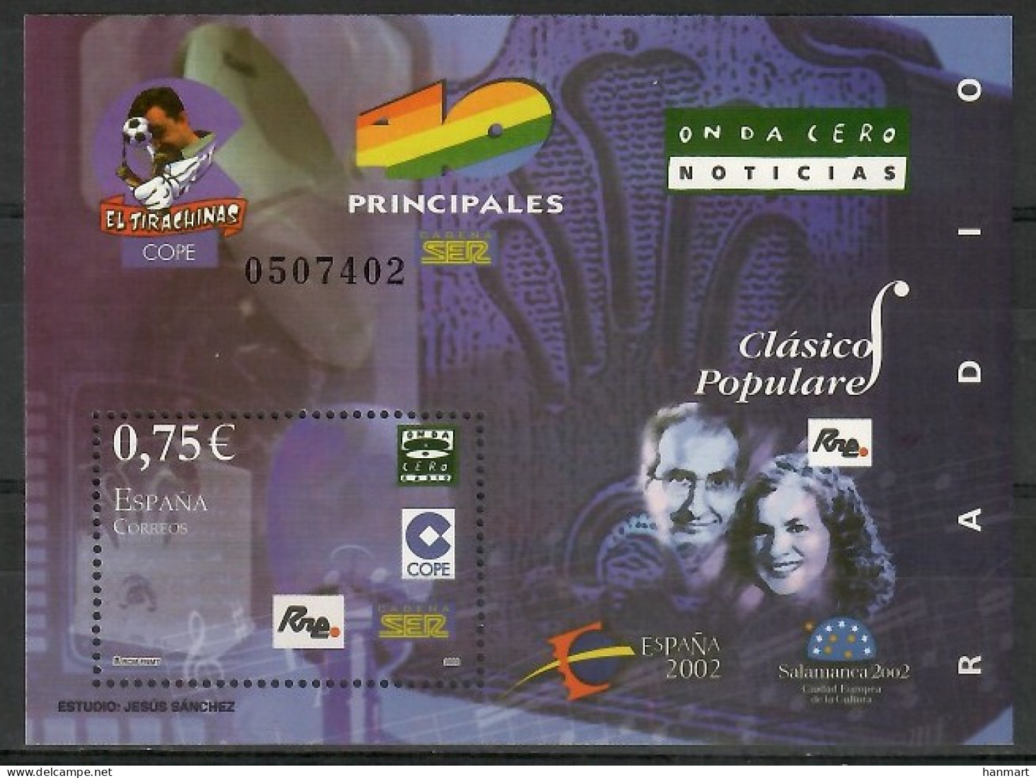 Spain 2002 Mi Block 110 MNH  (ZE1 SPNbl110) - Telecom