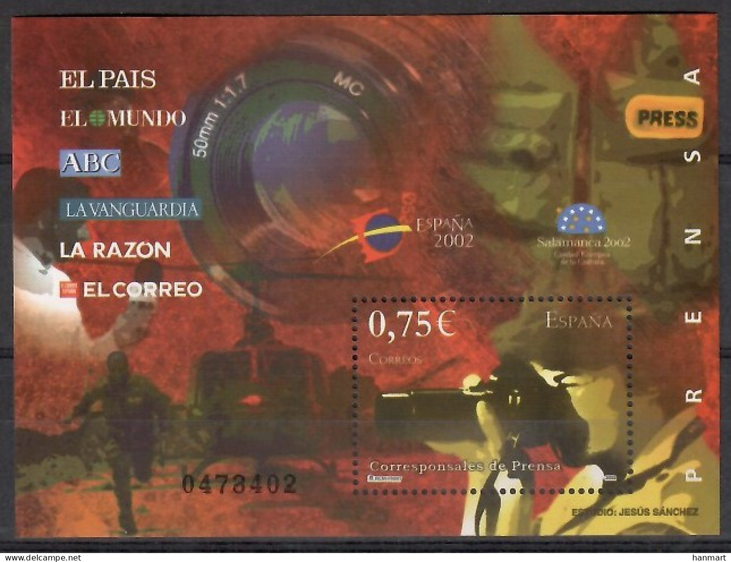 Spain 2002 Mi Block 109 MNH  (ZE1 SPNbl109) - Film