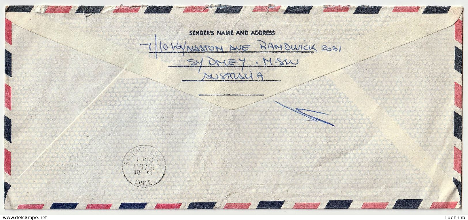 AUSTRALIA: 1976 Airmail Cover To CHILE, 40c Cycling Olympics - Covers & Documents