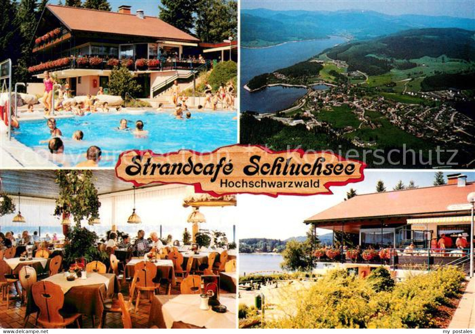 73650349 Schluchsee Strandcafe Schluchsee Schwimmbad Gastraum Fliegeraufnahme Sc - Schluchsee