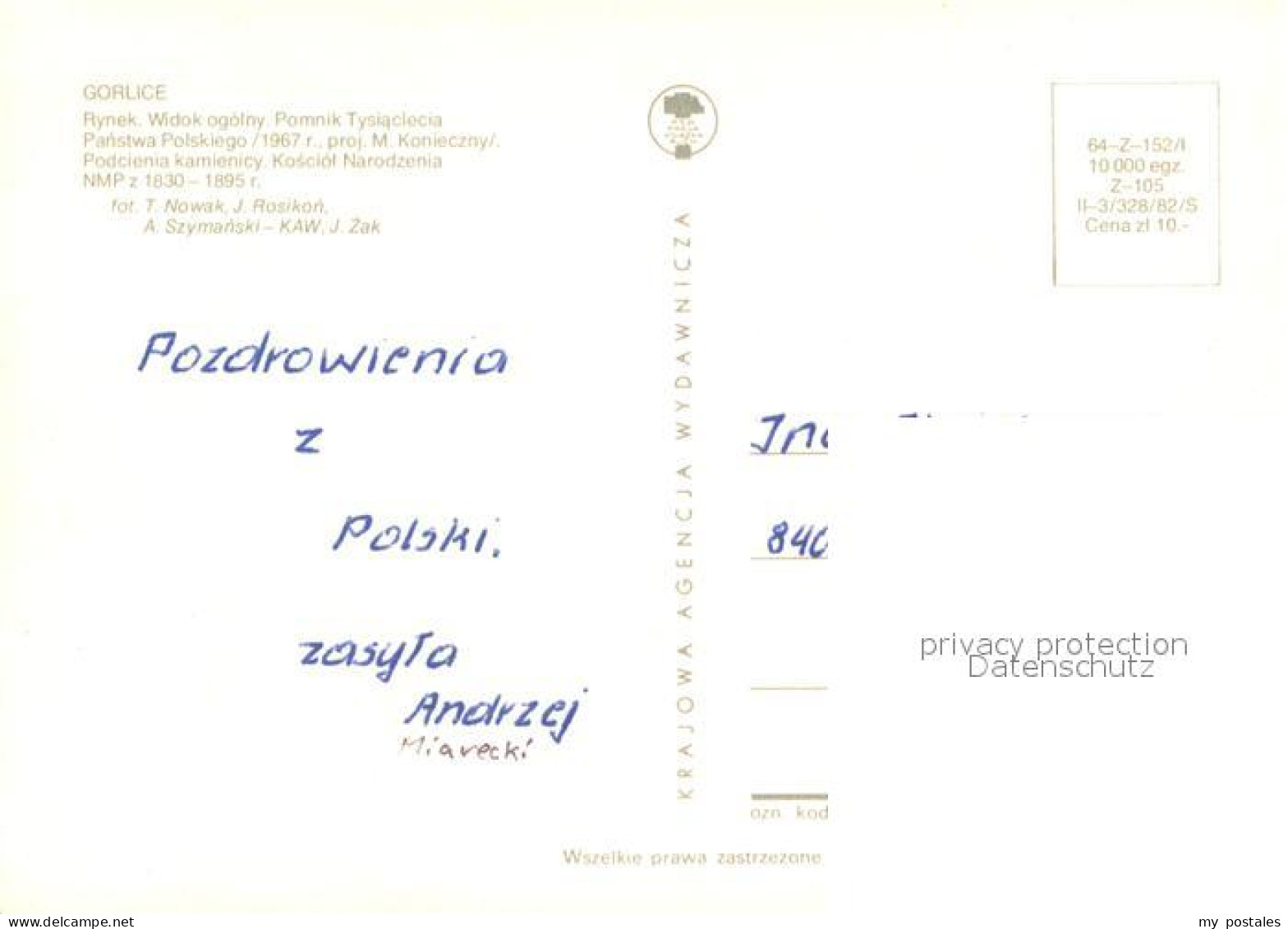 73650326 Gorlice Rynek Widok Ogolny Pomnik Tysiaclecia Panstwa Polskiego Podcien - Polonia