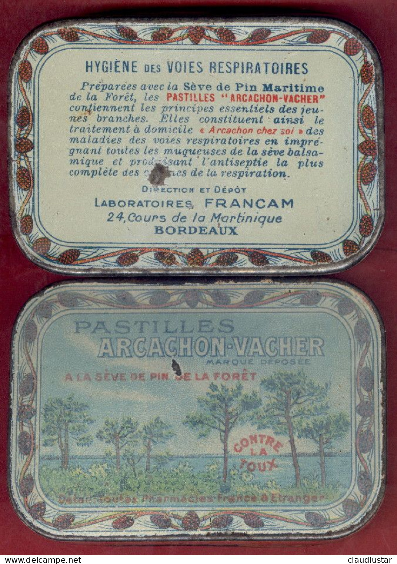 ** BOITE  PASTILLES  ARCACHON - VACHER ** - Dozen